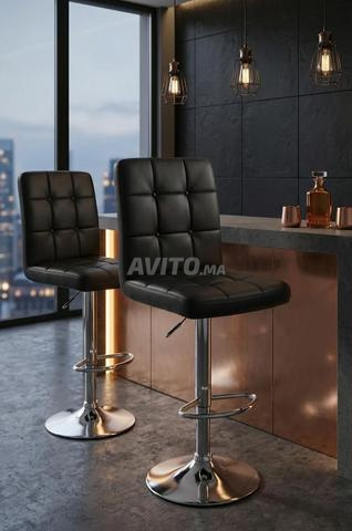 Tabouret en similicuir noir - 2