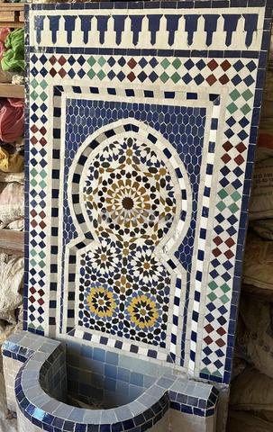 نافورة جدارية بزليج حرفي مصنوعة يدوياً في فاس - 2