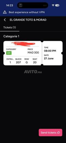 TICKET CAT 1 TOTO & MORAD - 2