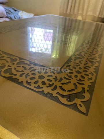 Table basse salon bois et verre - 2