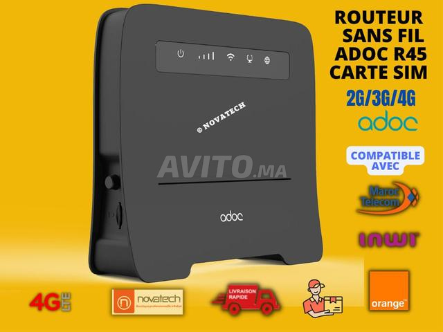راوتر ADOC R45 4G/LTE بسرعة 150 ميجابت في الثانية وواي فاي AC1200