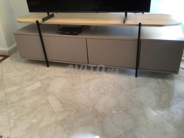 Meuble TV moka et chêne - 2