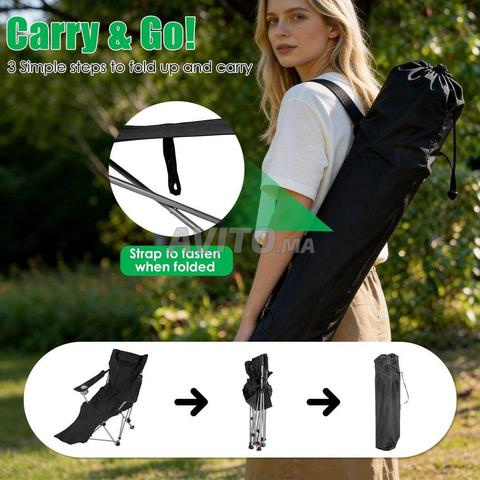 Chaise de camping pliable et relaxante – Confortable et pratique - 2