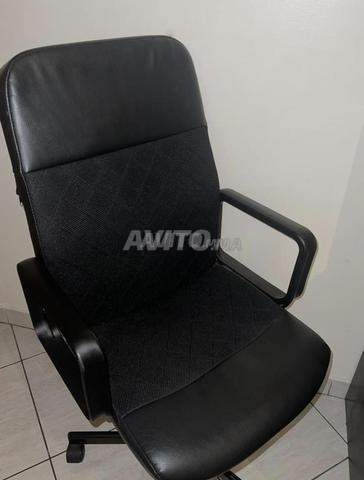 Chaise de bureau en cuir et tissu - 2
