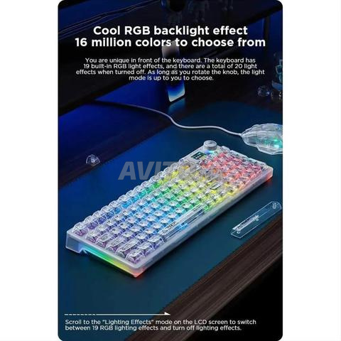 Clavier Mécanique AULA F98 Pro RGB Transparent - 2