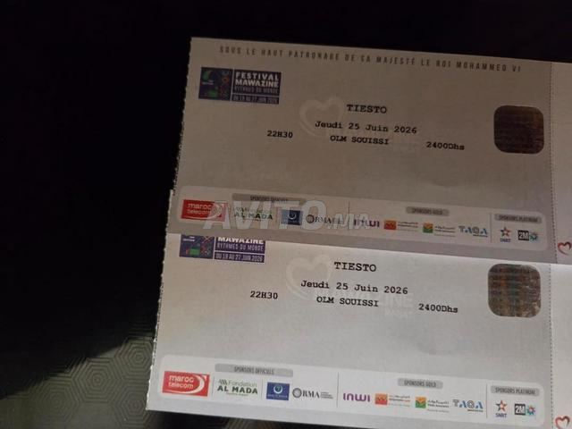 Deux tickets black Tiësto à Mawazine