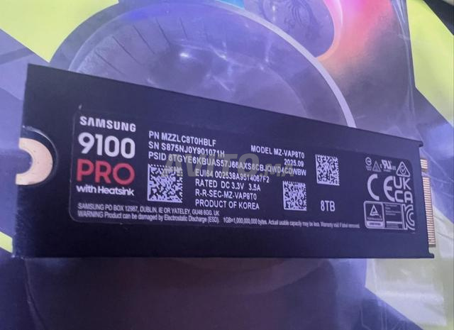 Samsung SSD 9100 PRO 8To M.2 الجيل الخامس (جديد)