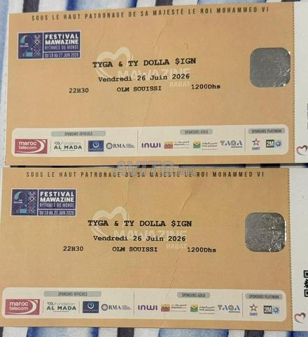 2 tickets Tyga & ty Dolla $ign - 2