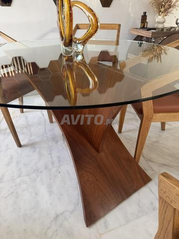Table ronde 8 chaises cuir - 2