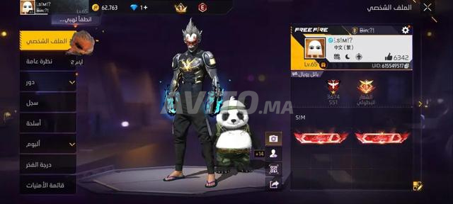 Compte Free Fire prêt à vendre