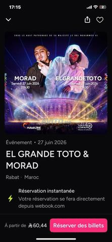 تذاكر حفلة Toto&Morad