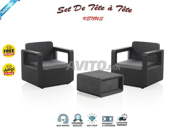 Ensemble de balcon 2 fauteuils avec table basse - 2