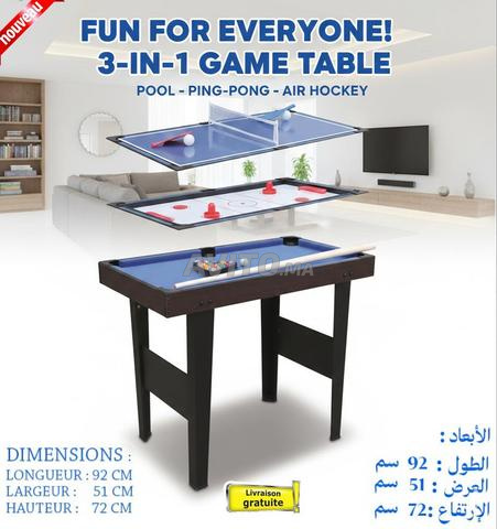 طاولة ألعاب 3 في 1 - 92 × 72 × 51 سم - طاولة ألعاب
