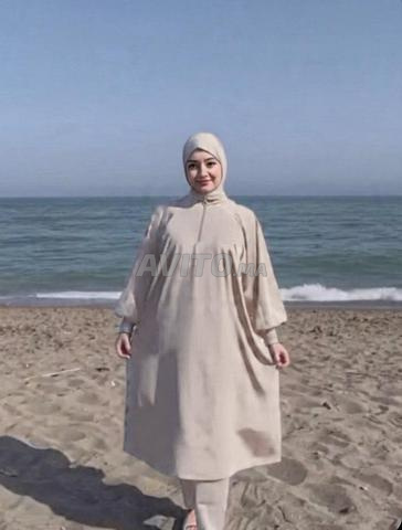 بوركيني تركي مستور 3 قطع ممتاز لشاطئ مريح