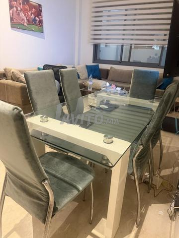 Table verre trempé 6 chaises - 2