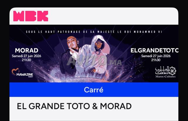 Billets Mawazine 2026 Toto et Morad - 2