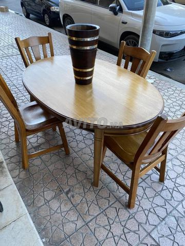 Table à manger 4 chaises en bois chêne massif