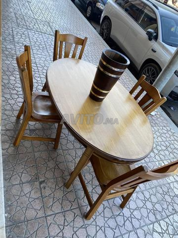 طاولة طعام 4 كراسي خشب بلوط صلب - 2