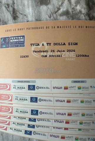 Billets Mawazine TYGA & TY DOLLA $IGN à vendre