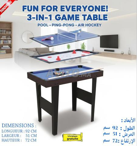 TABLE DE JEU 3 EN 1 - 92 x 72 x 51 CM