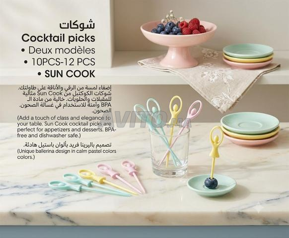 Pics Cocktail Réutilisables en Plastique