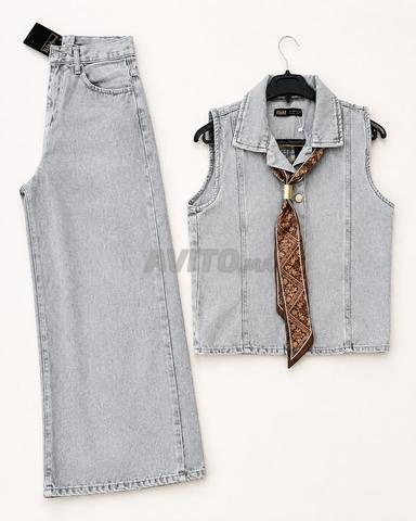 ✨ Ensemble Denim Chic avec Cravate ✨ - 2