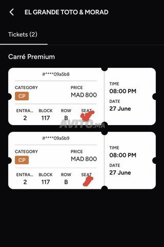 Billets Toto & Morad Carré Premium