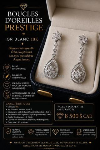 Boucles d’oreilles 18K - 2 carats de diamants