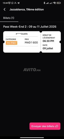 🎟️ À VENDRE – PASS JAZZABLANCA WEEK-END 2 - 2