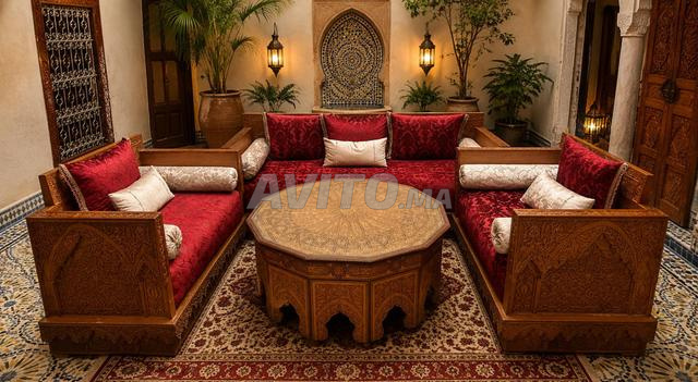 صالون مغربي بطاولة كبيرة - 2