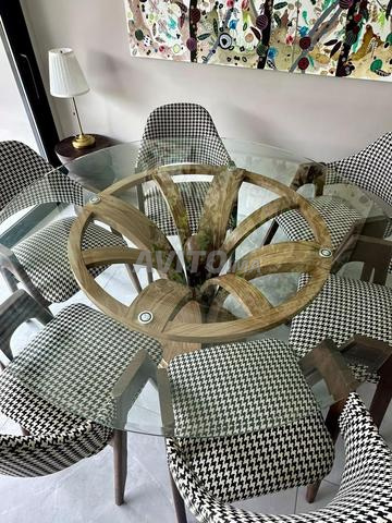 Table à manger en verre avec 6 chaises - 2