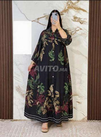 Robe Longue IHS1N Fleurie Blanc Beige L XL - 2