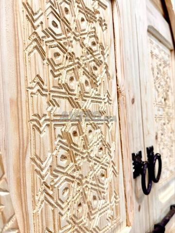 Porte Marocaine Traditionnelle en Bois Naturel - 2