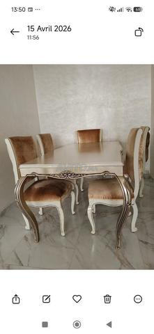 طاولة طعام مع 5 كراسي طويلة 2 متر / 90 - 2