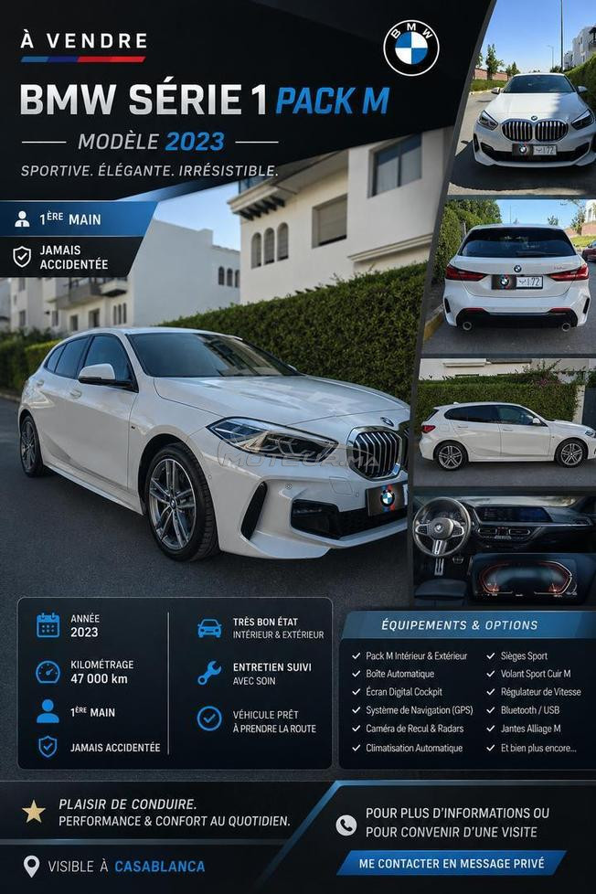 BMW Série 1 Diesel Automatique 2023 à Bouskoura