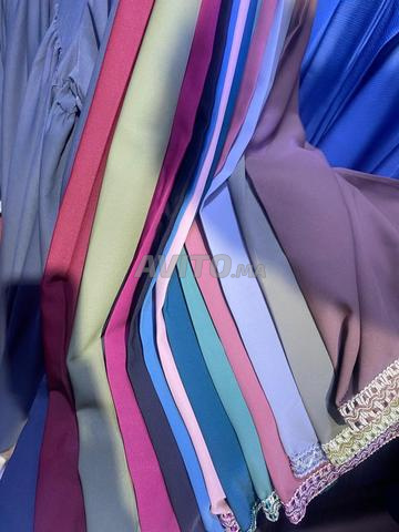 Abaya luxueuse, top crêpe, fleur - 2