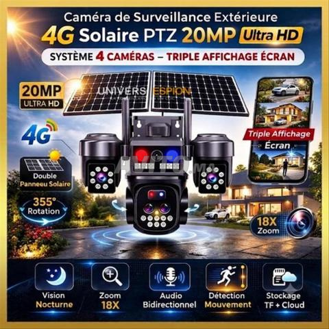 Caméra 4G Solaire 20 MP 4 Objectifs avec Zoom X18