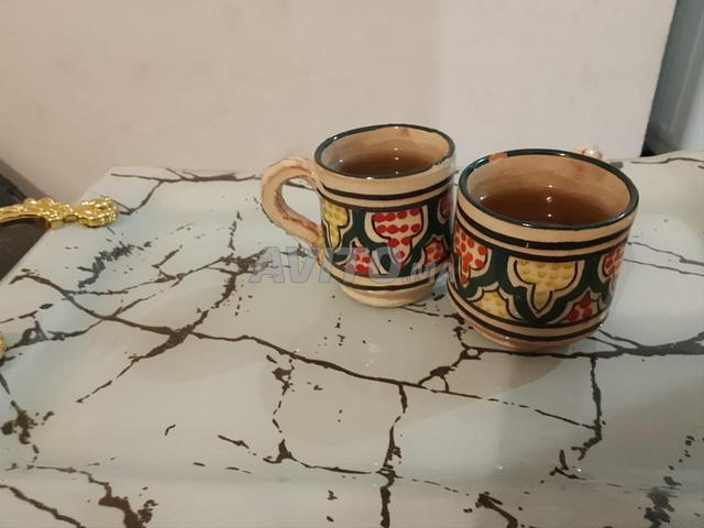 كأسان فخار مغربي أصيل جديدان - 40 درهم