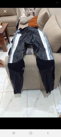 Pantalon cuir pro moto protège tibia et genou - 2