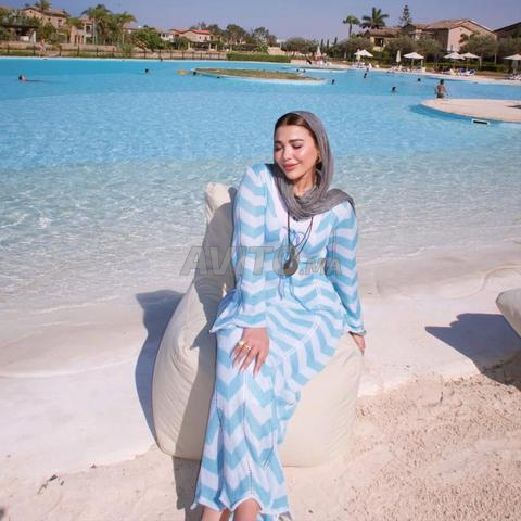 Robe de Plage Longue Femme Bleu Ciel - 2
