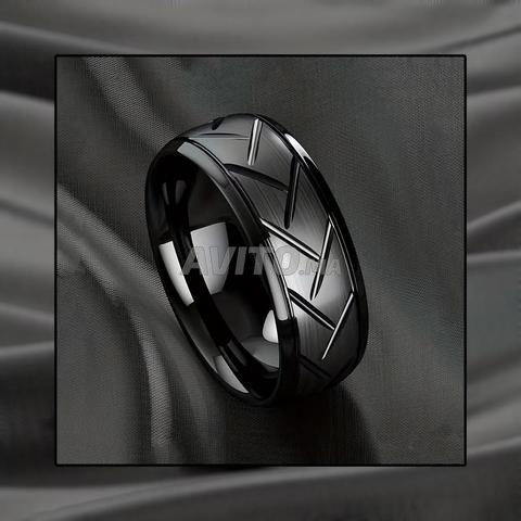 Bague homme en acier inoxydable (noir) - 2