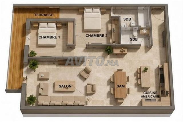 Appartement à vendre 82 m² à Marrakech