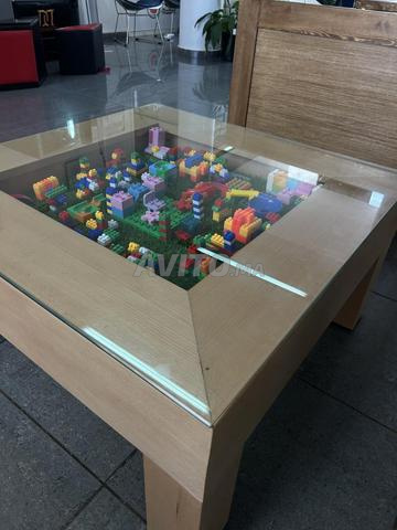 Table basse vitrée en bois – Très bon état - 2