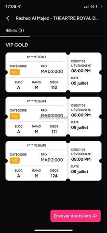 Billet VIP Gold Rashed Al Majed Théâtre Royal Rabat