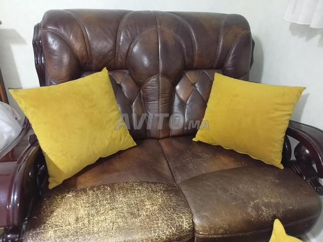 Ensemble de 3 fauteuils style classique en bois - 2