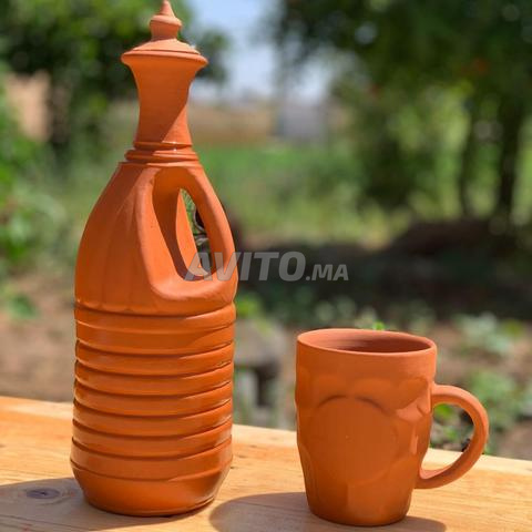 قنينة فخارية مع كوب - 2
