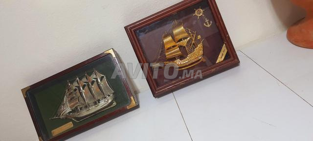 2 tableaux avec des bateaux en métal 3D - 2