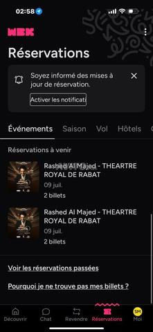 Ticket Rashed Al Majed Théâtre Royal de Rabat
