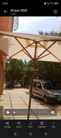 Parasol en bois massif, couleur beige, 2x2 - 2
