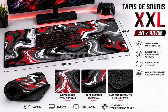 Tapis de Souris XXL 40x90 Noir Rouge - 2